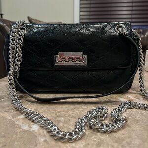 Chic Black Leather Chain Shoulder Bag